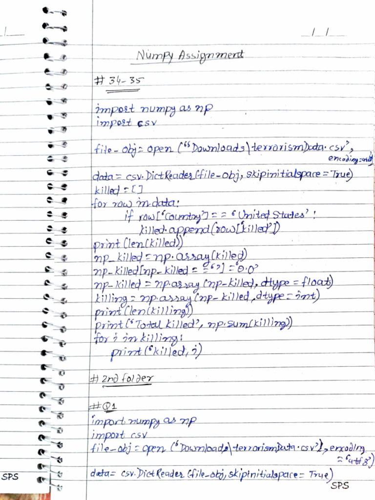 Data Analysis with NumPy and CSV | PDF