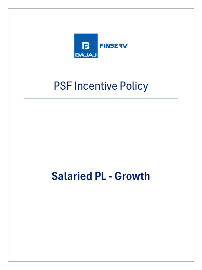 PSF Incentive Policy Overview | PDF | Insurance