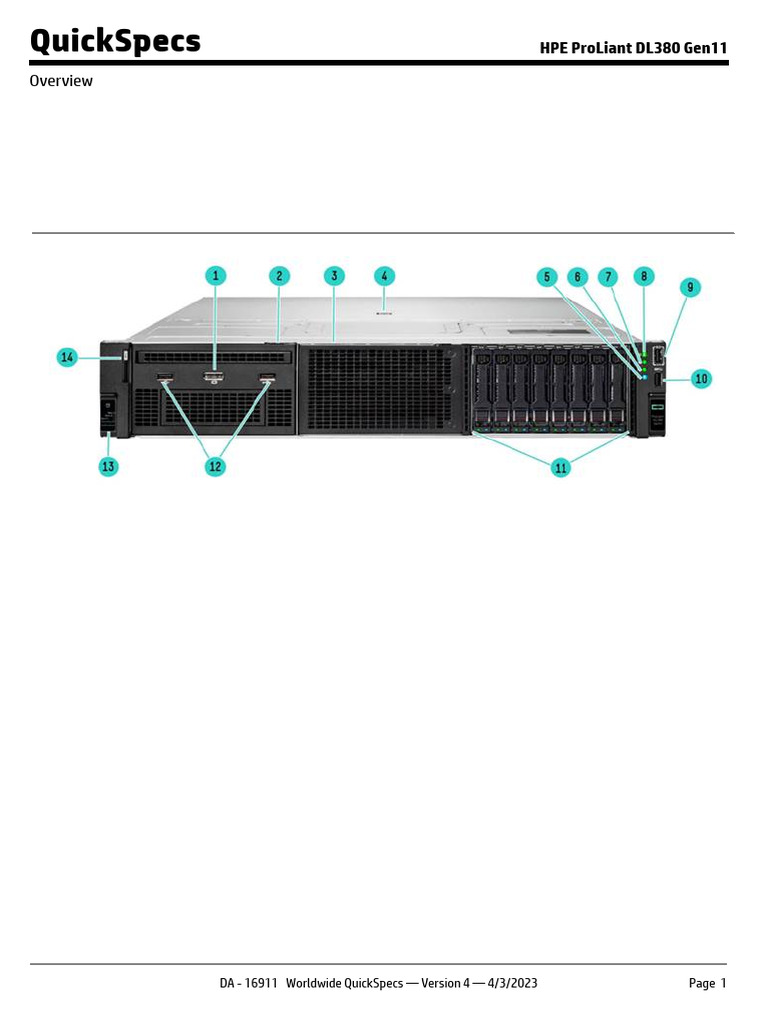 HPE ProLiant DL380 Gen11 | PDF | Computer Science | Computer Hardware