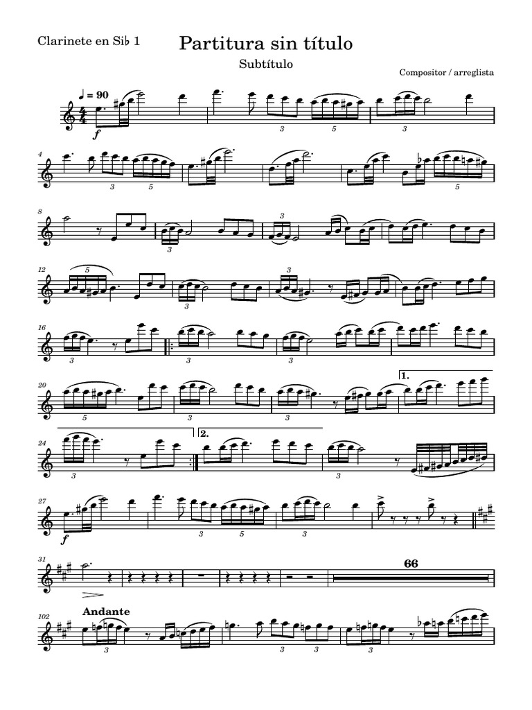 Partituras Individuales Clarinete En Sib 1 PDF