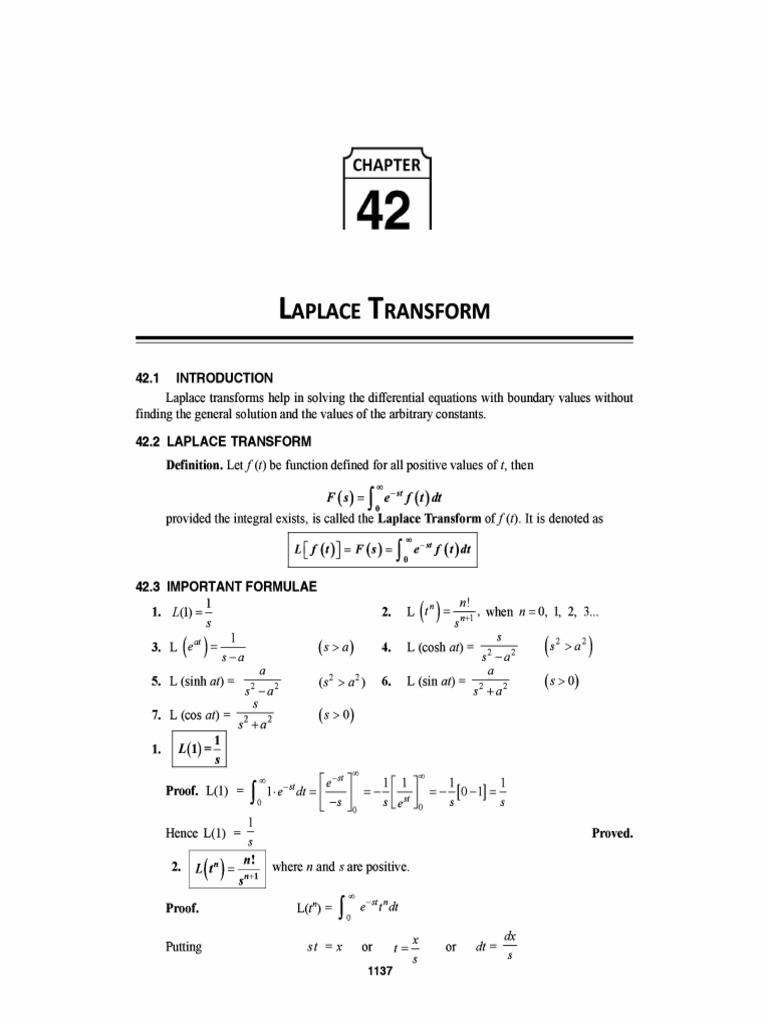 Laplace and Inverse Transform | PDF