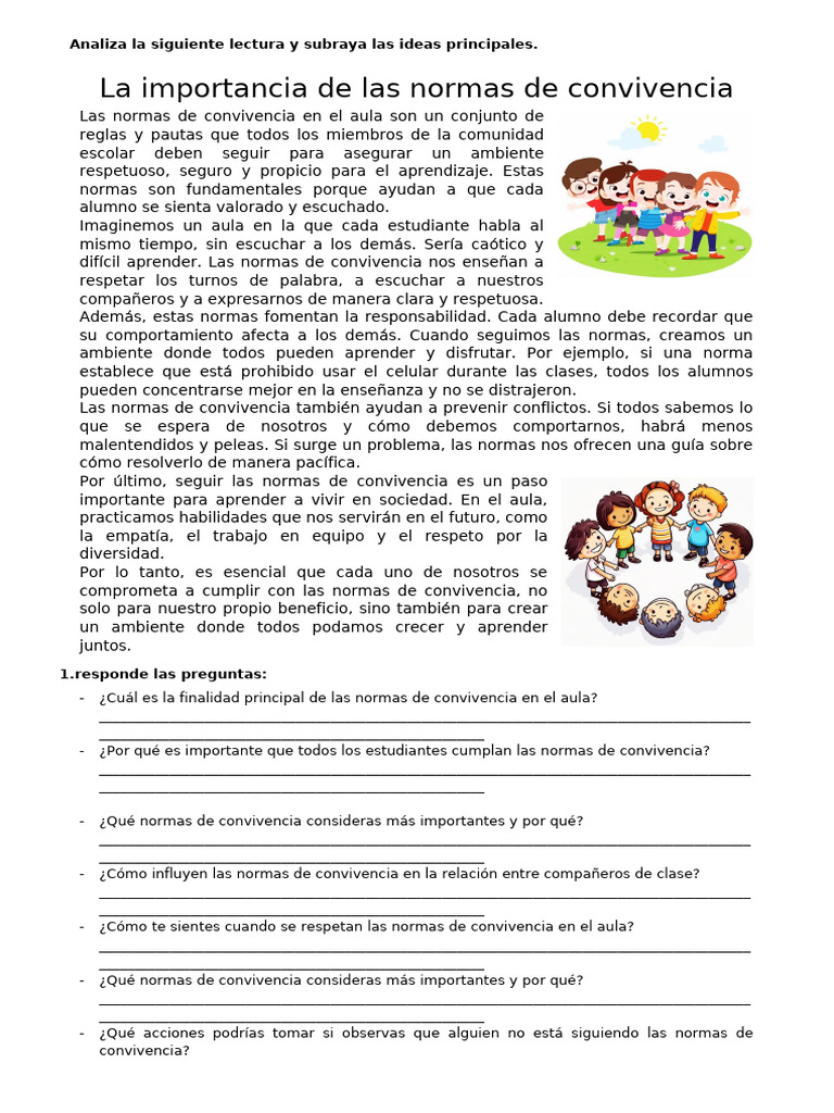 Normas de Convivencia en el Aula | PDF | Modificación de comportamiento ...