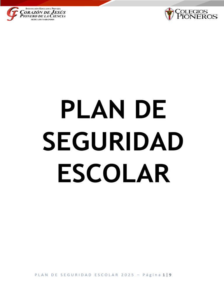 Plan de Seguridad Escolar 2025 | PDF | Valores | Ansiedad
