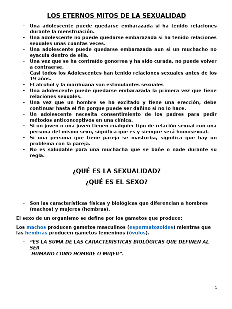 Los Eternos Mitos de La Sexualidad Apuntes | PDF | La sexualidad humana ...
