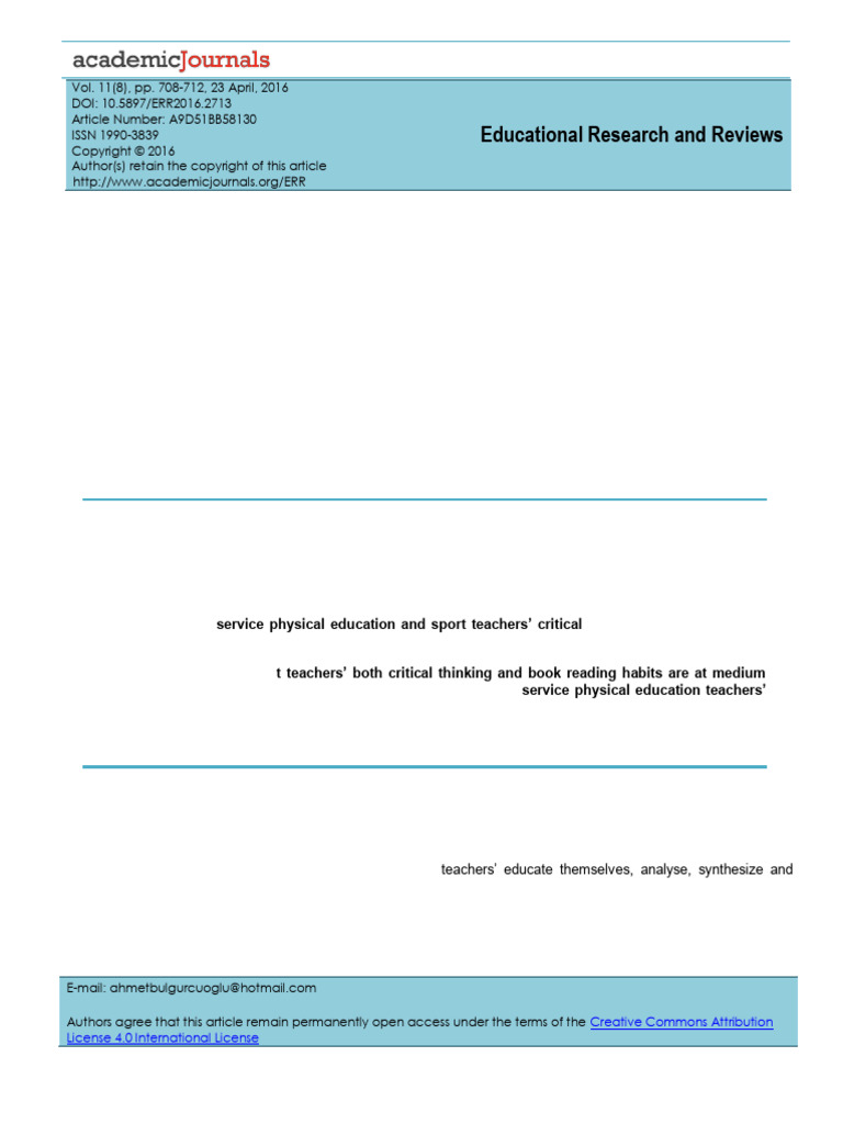 Reading Habits 2 | PDF | Critical Thinking | Thought