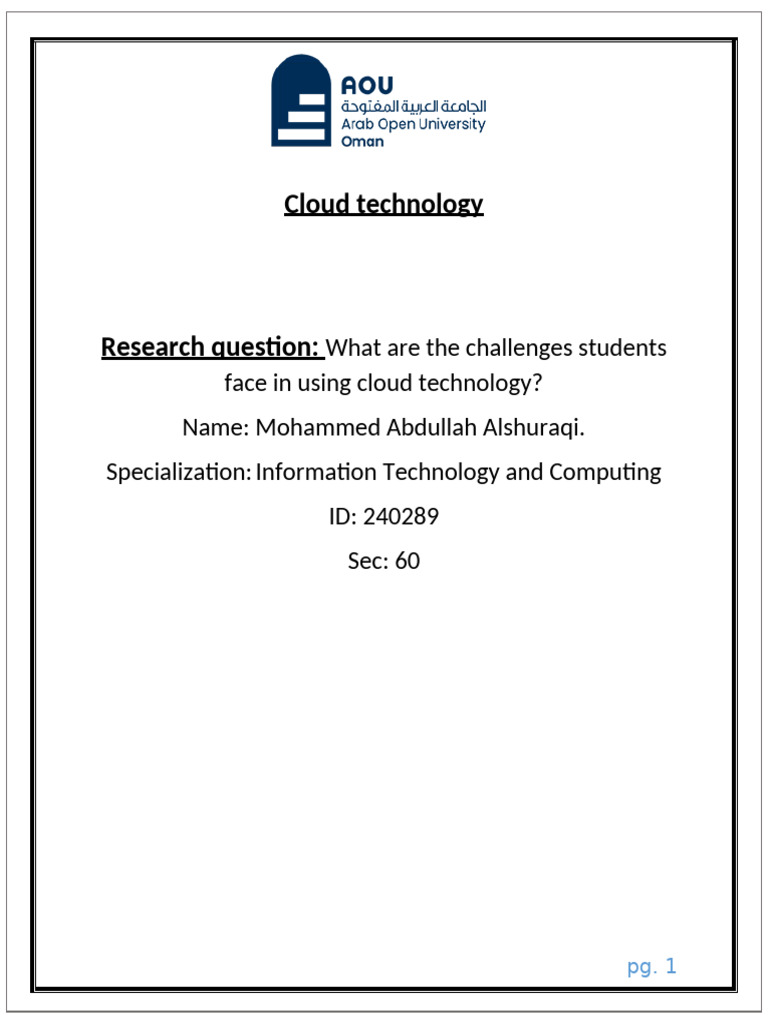 Challenges Students Face with Cloud Technology | PDF | Cloud Computing ...