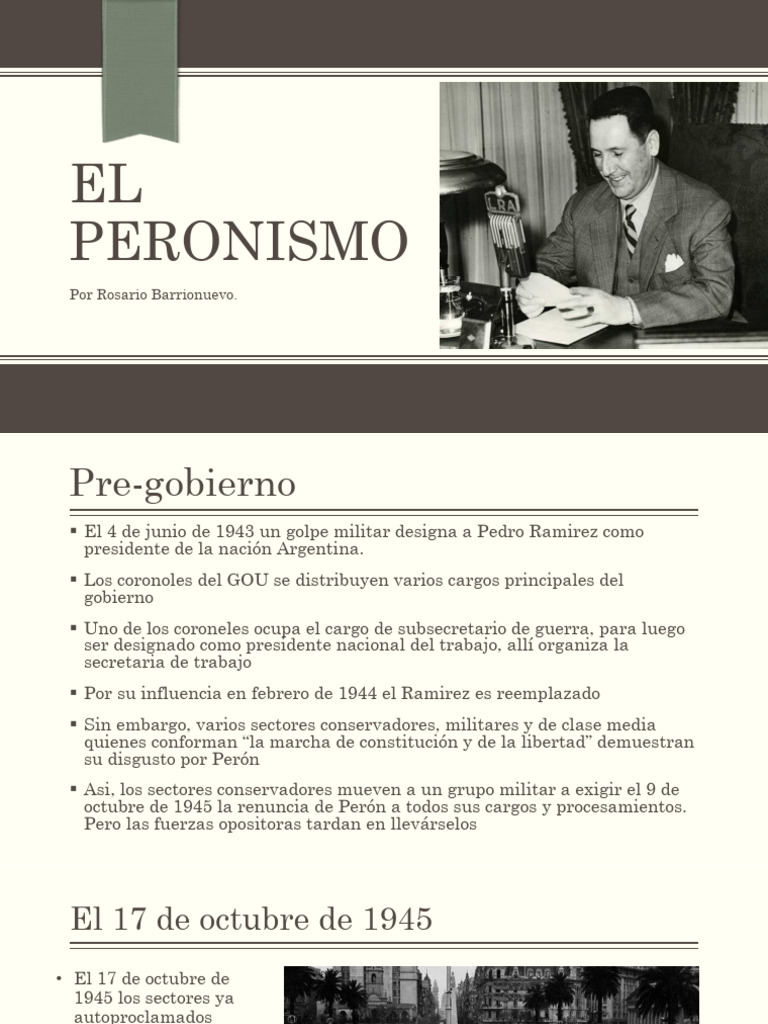 Historia del Peronismo en Argentina | PDF | Argentina | Gobierno