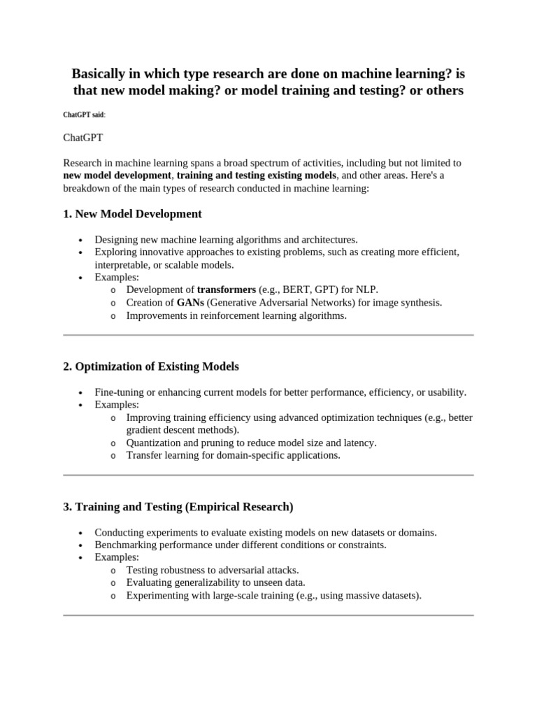 Types of Machine Learning Research | PDF | Machine Learning ...