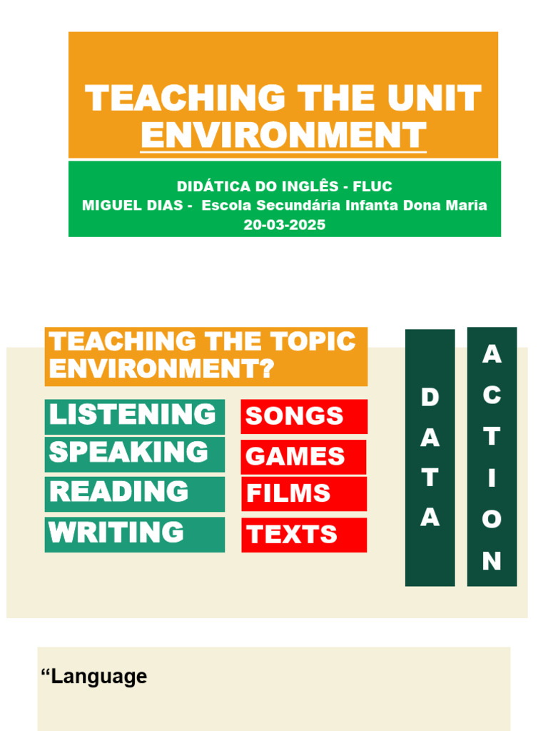 Teaching English: Environmental Unit | PDF | Climate Change | Natural ...