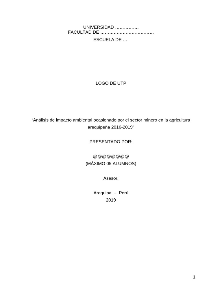 Análisis De Impacto Ambiental Ocasionado Por El Sector Minero En La