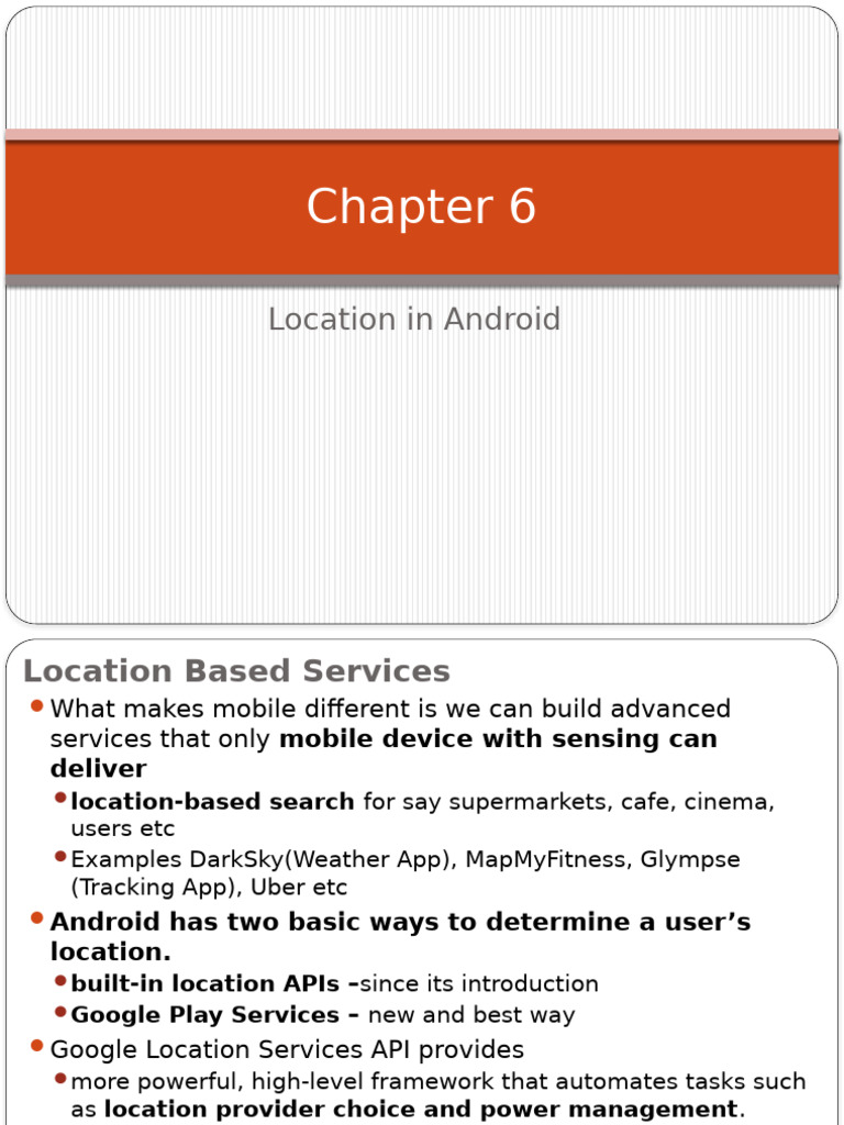 Android Location Services Overview | PDF | Android (Operating System ...