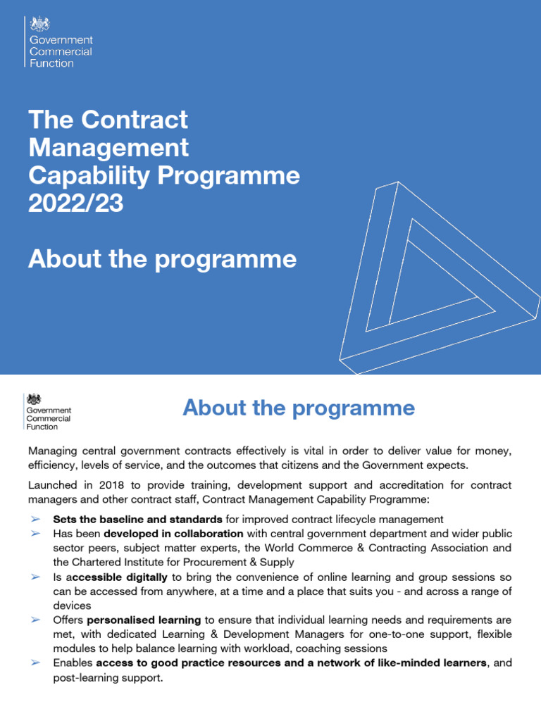 Contract Management Capability Overview | PDF | Learning | Procurement