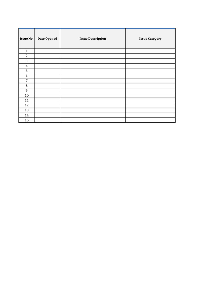 Project Issue Tracking Log Example | PDF