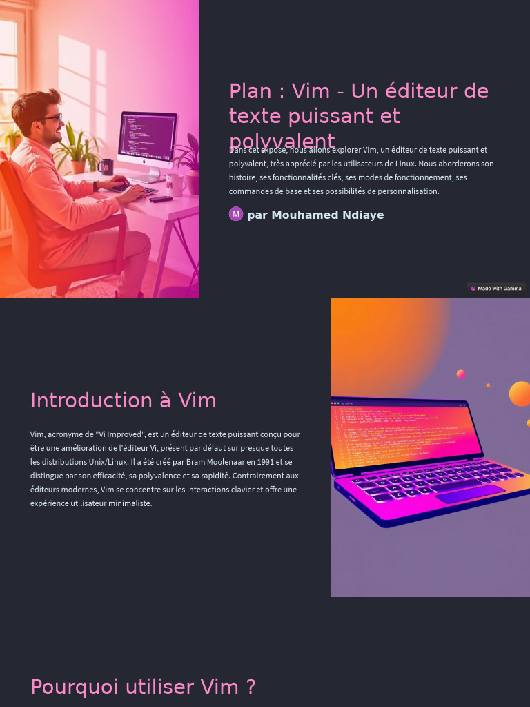 Introduction à Vim : Éditeur de texte puissant | PDF | Informatique ...