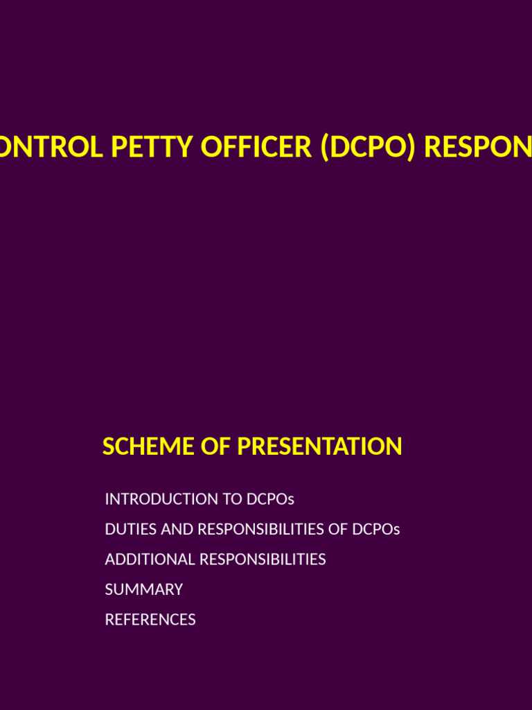 DCPO Responsibilities and Procedures Guide | PDF