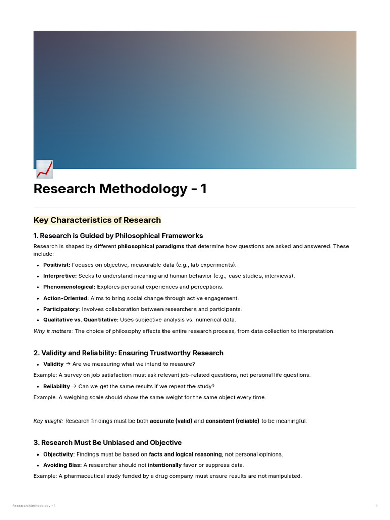 Key Characteristics of Research Methodology | PDF | Methodology ...