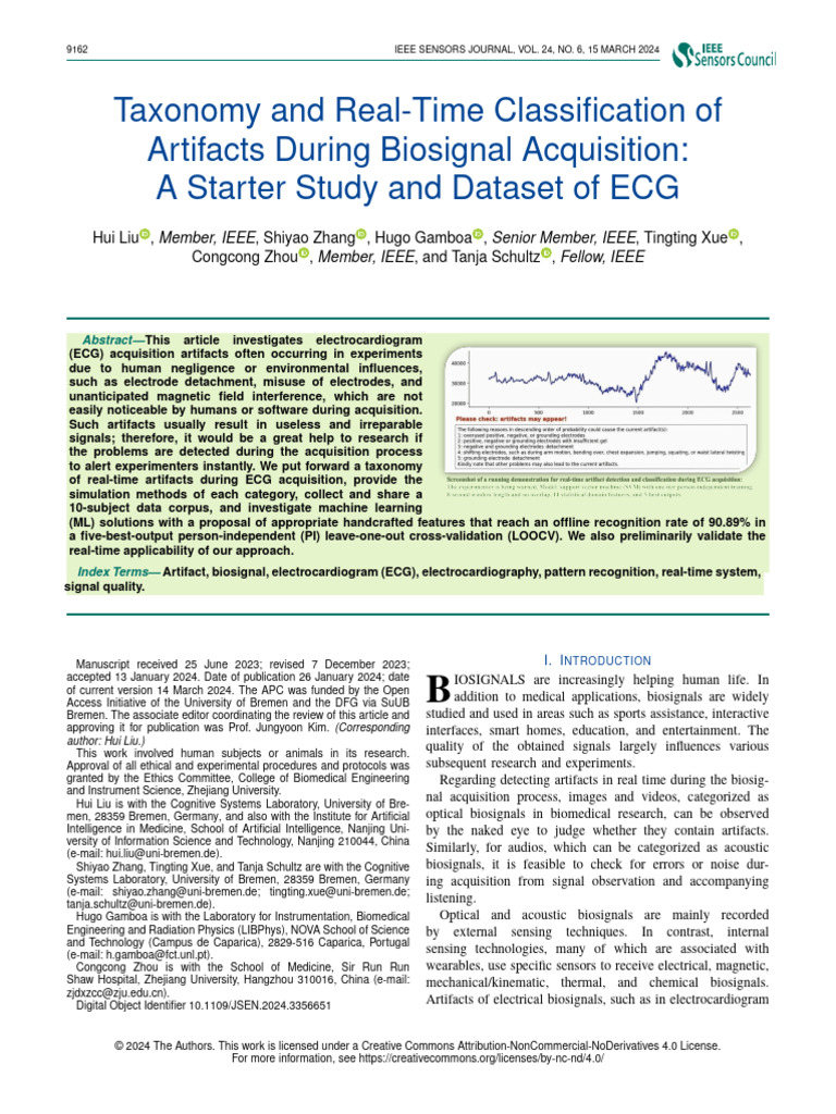 ECG Artifact Classification and Dataset | PDF | Cross Validation ...