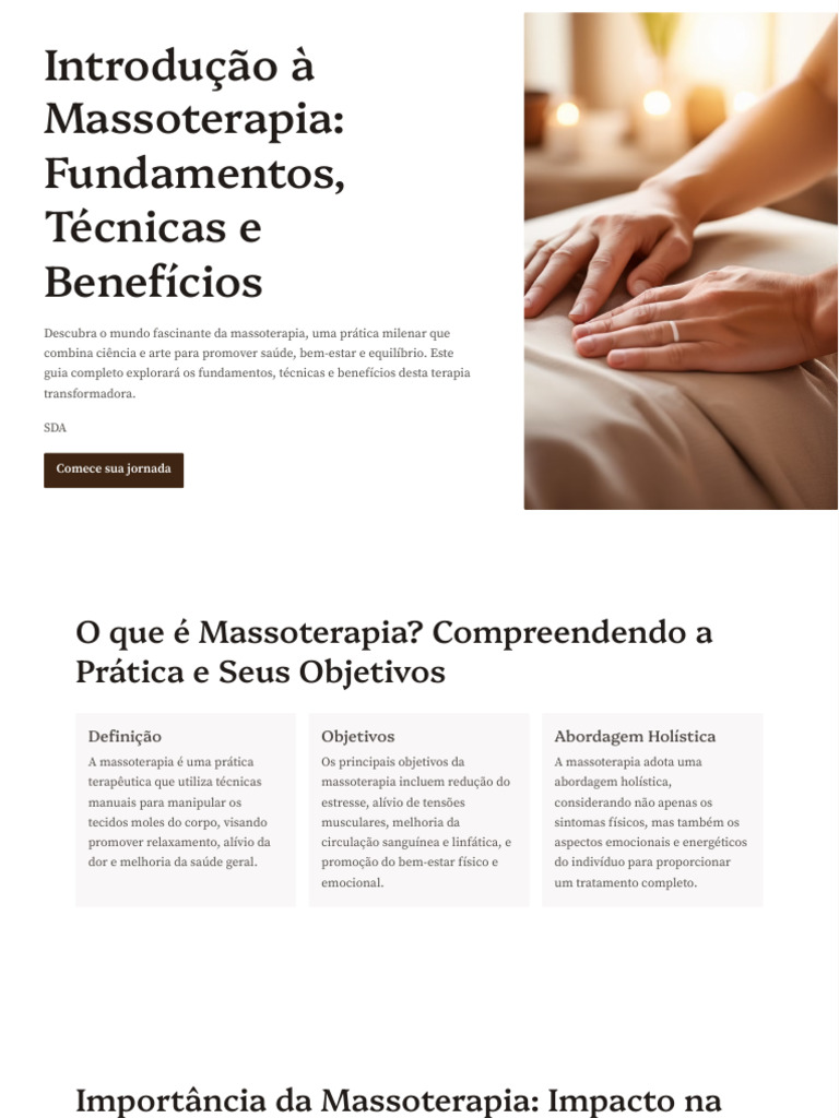Fundamentos e Benefícios da Massoterapia | PDF | Massagem
