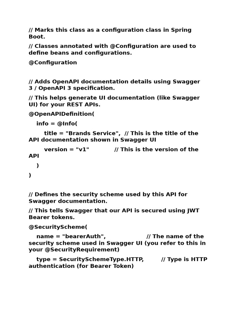 OpenAPI Config for Brands Service | PDF