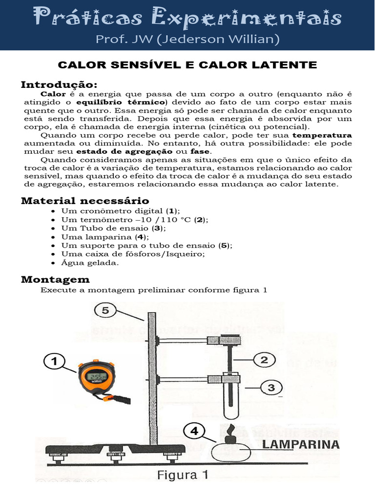 Experimento de Calor e Temperatura | PDF | Calor | Temperatura