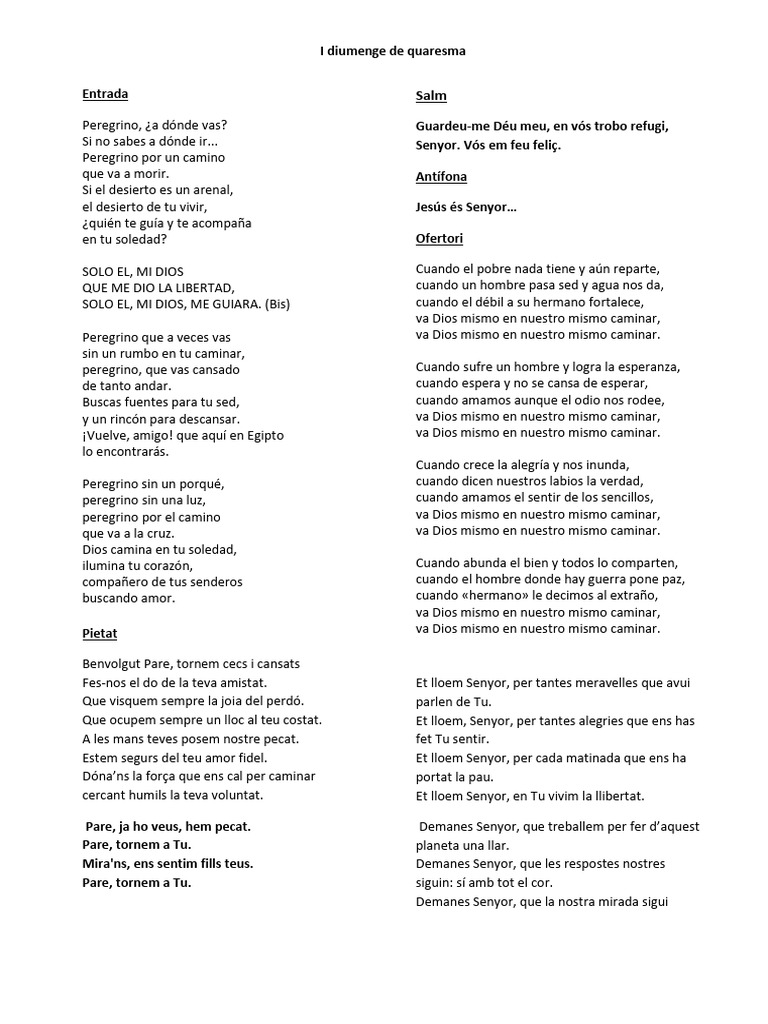 I Diumenge de Quaresma | PDF