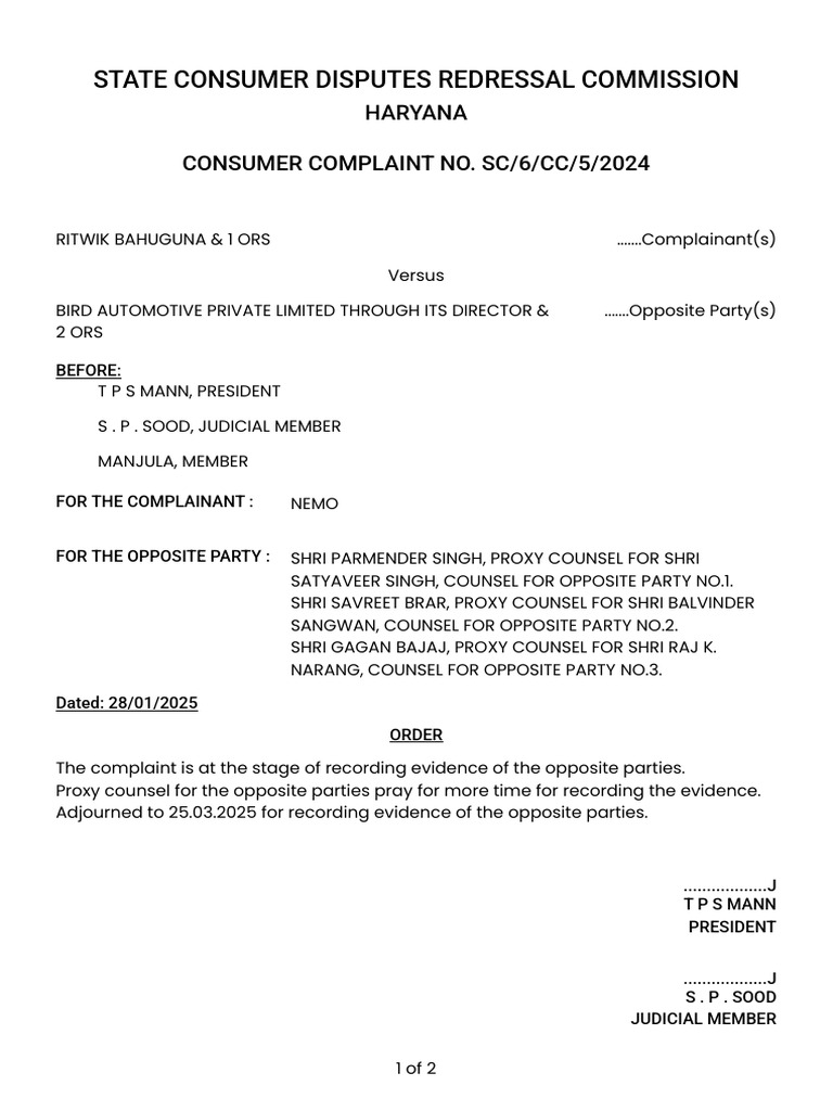 Haryana Consumer Dispute Case Update | PDF
