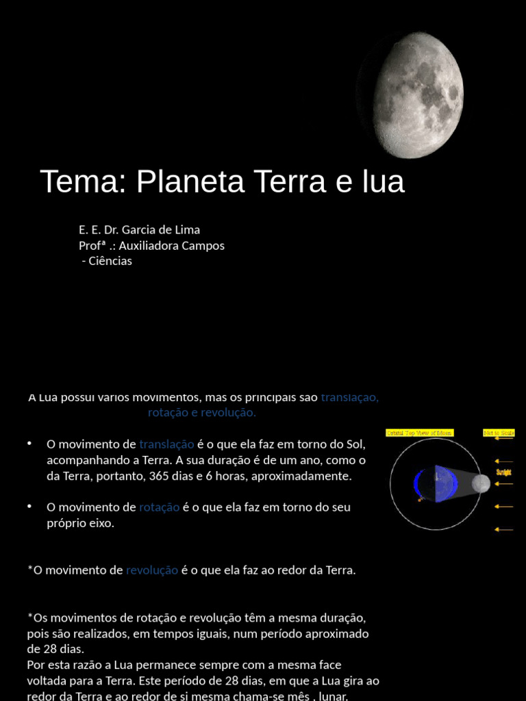 Movimentos e Fases da Lua e Terra | PDF | Lua | Eclipse