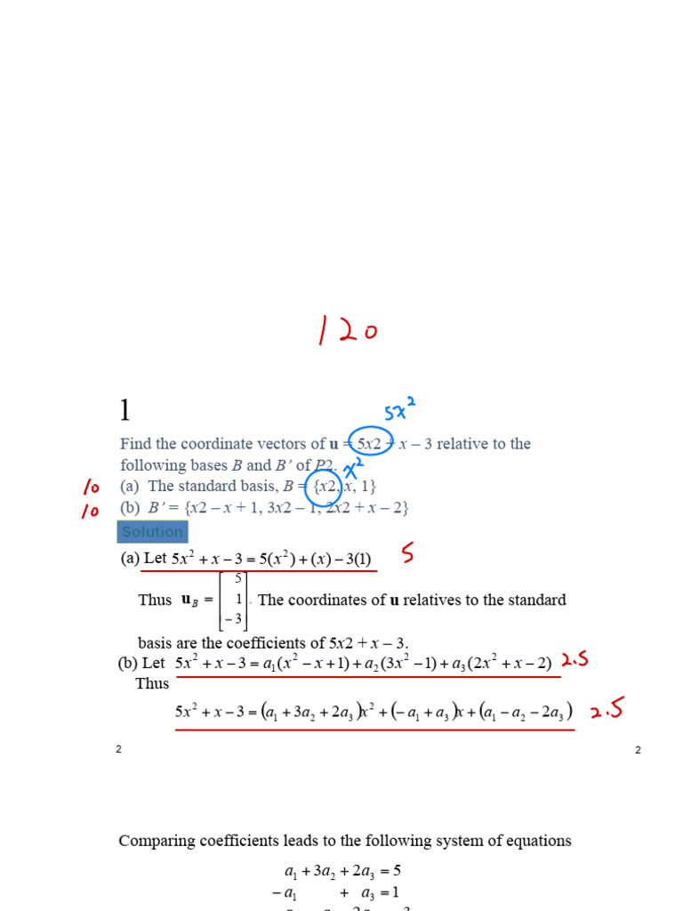 Coordinate Vectors and Transition Matrices | PDF | Linear Algebra | Algebra