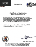 RDB Certificate of Enterprise Registration | PDF | Taxes | Value Added Tax