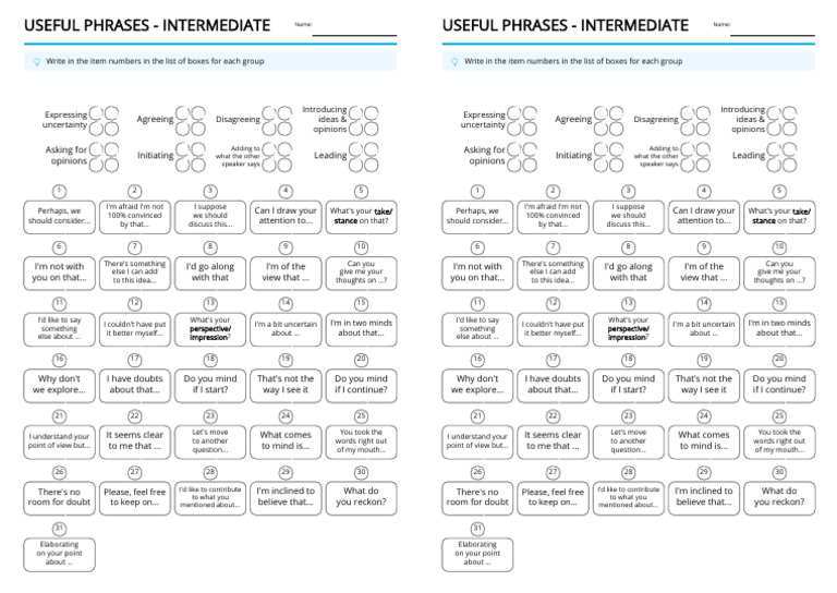 Useful Phrases for Discussions | PDF