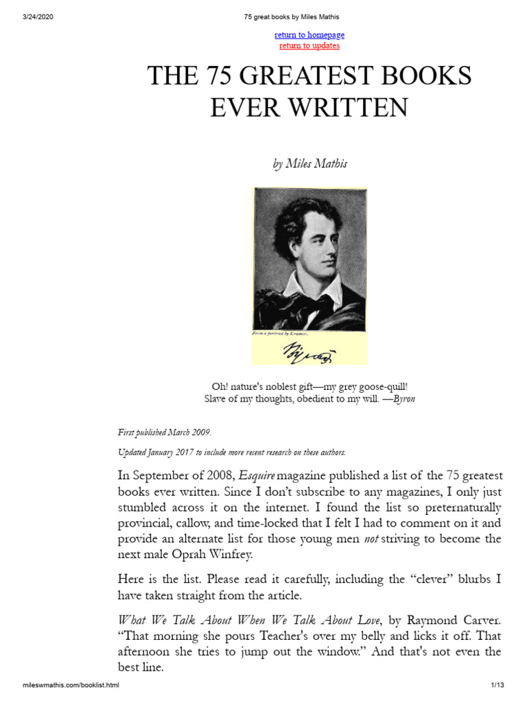 75 Essential Books by Miles Mathis | PDF | Huckleberry Finn
