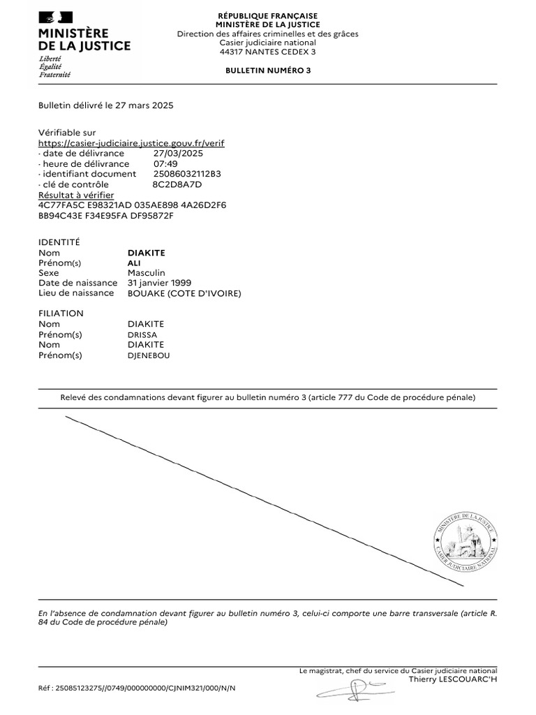 Bulletin numéro 3 de casier judiciaire | PDF | Union européenne