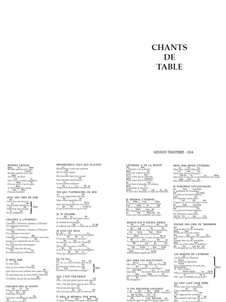 Chants de Louange et d'Espérance | PDF | Dieu | Doctrines et croyances ...