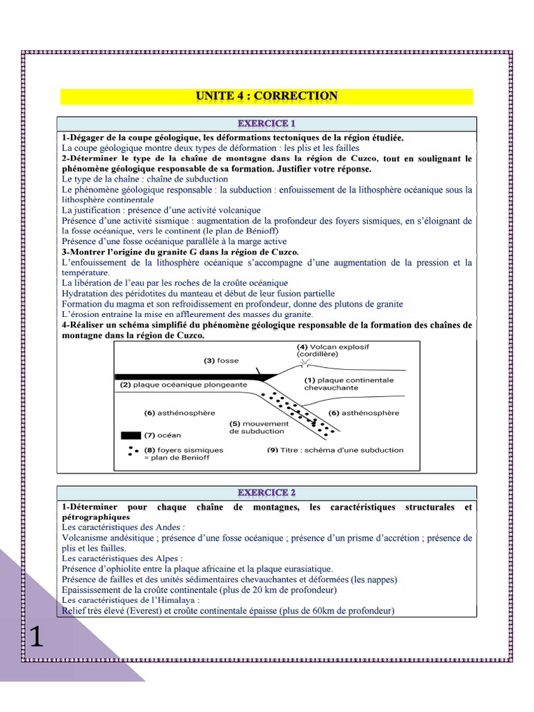 Correction Exercices Unite 4 | PDF