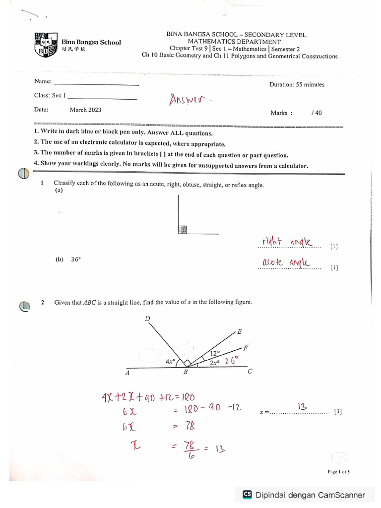 Ch10-11 Test Key | PDF
