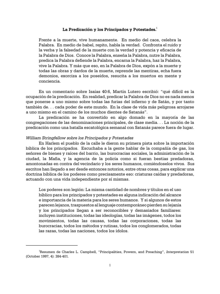 06 La Predicacion y Los Principados | PDF | Jesús | Iglesia cristiana