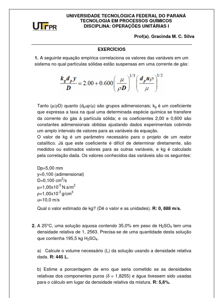 Densidades de Tolueno e H2SO4 em Processos Químicos | PDF | Densidade ...