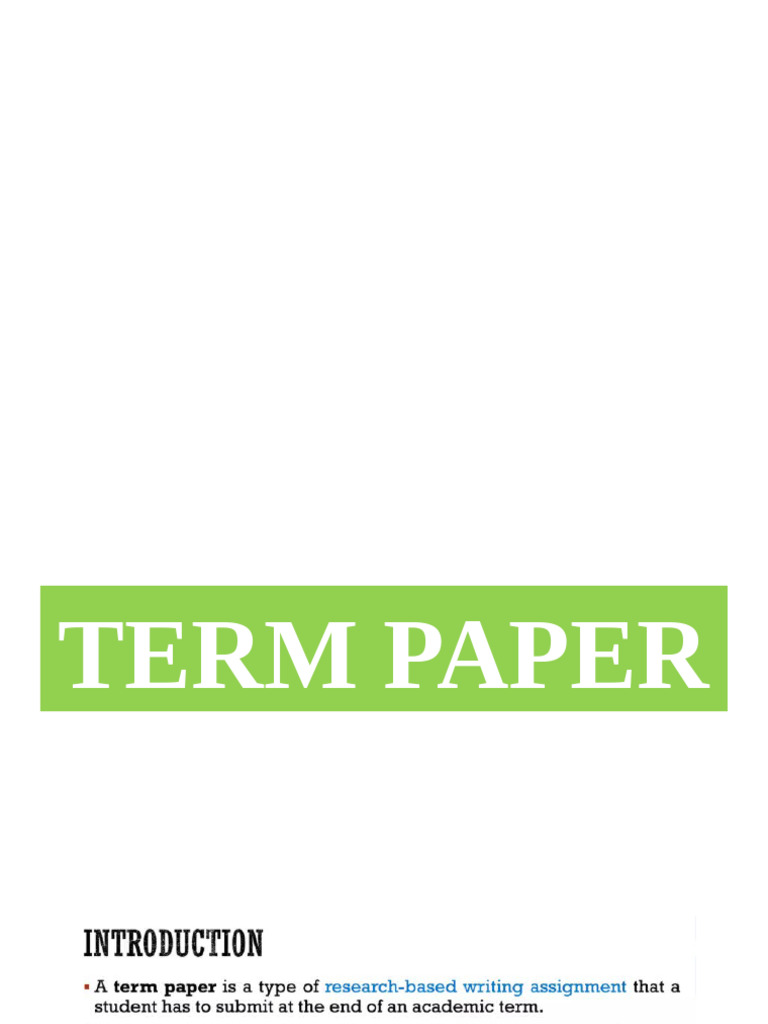Term Paper Outline Guide for Students | PDF