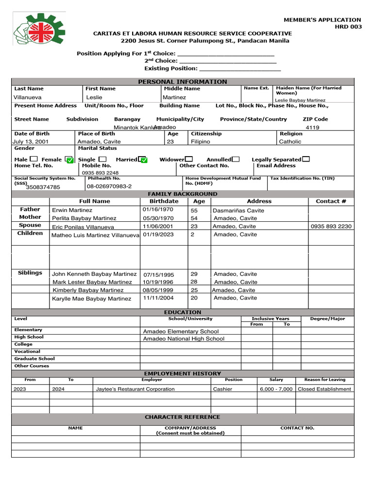 Member Info Rev Tagalog | PDF