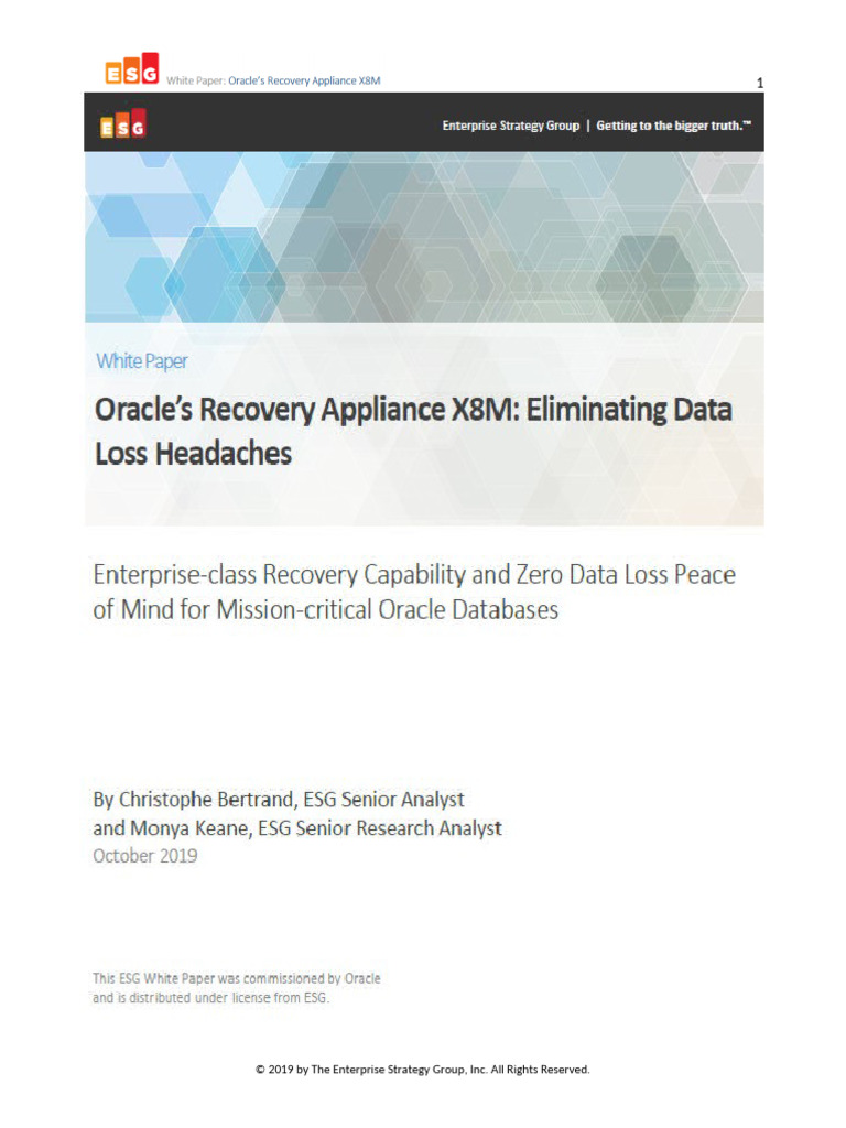 Oracle's Recovery Appliance X8M - Eliminating Data Loss Headaches ...