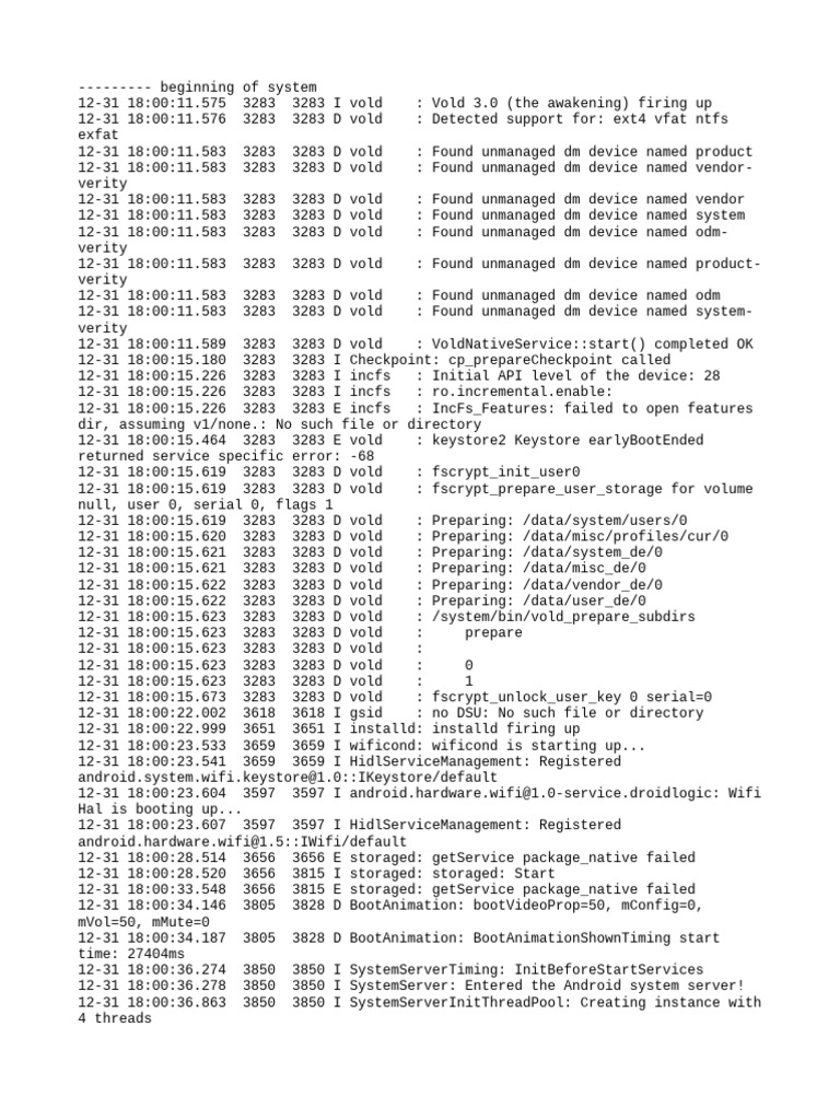 Nanootable Initialization Log | PDF | Computing | Operating System ...