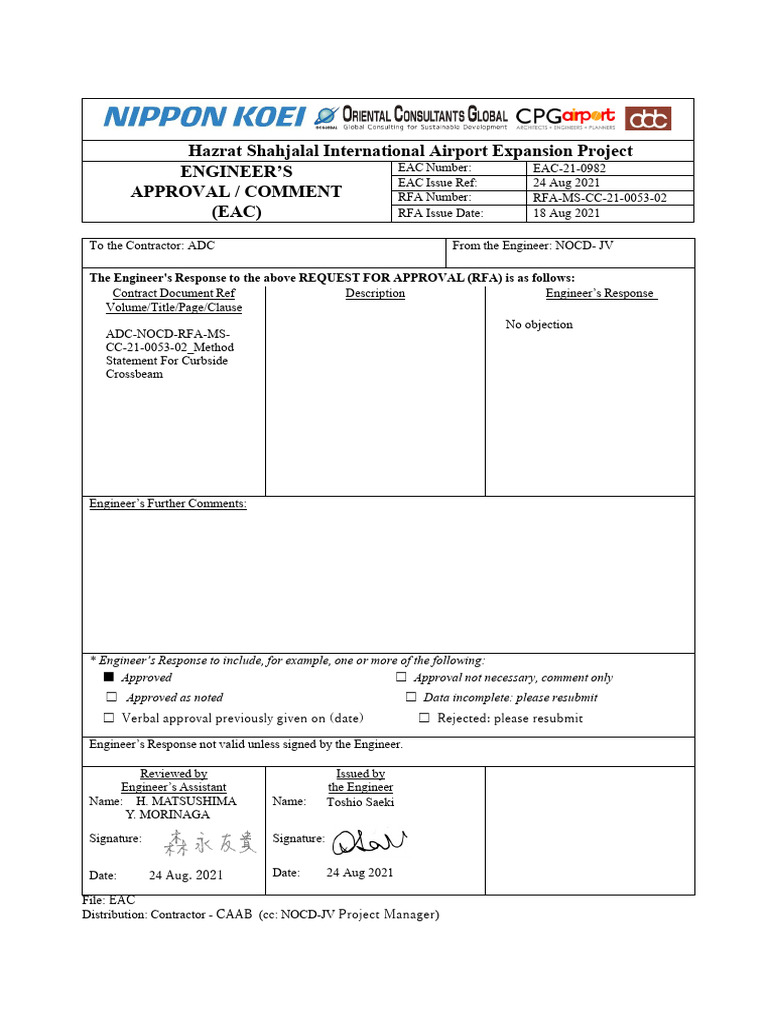 Hazrat Shahjalal Airport Expansion Approval | PDF