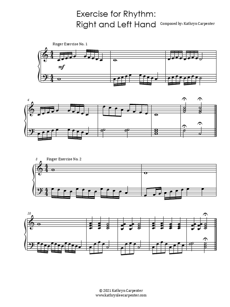 Exercise For Rhythm - Right and Left Hand | PDF