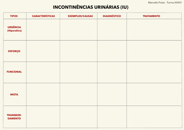IU - Tabela Resumo 2 | PDF