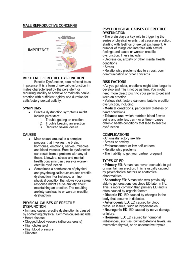 Male Reproductive Health Issues Explained | PDF | Erectile Dysfunction ...