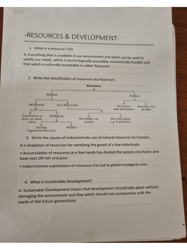Resources and development class 10 notes | PDF