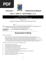 Unit 3 Mathematical Methods SAC Practice | PDF | Function (Mathematics ...