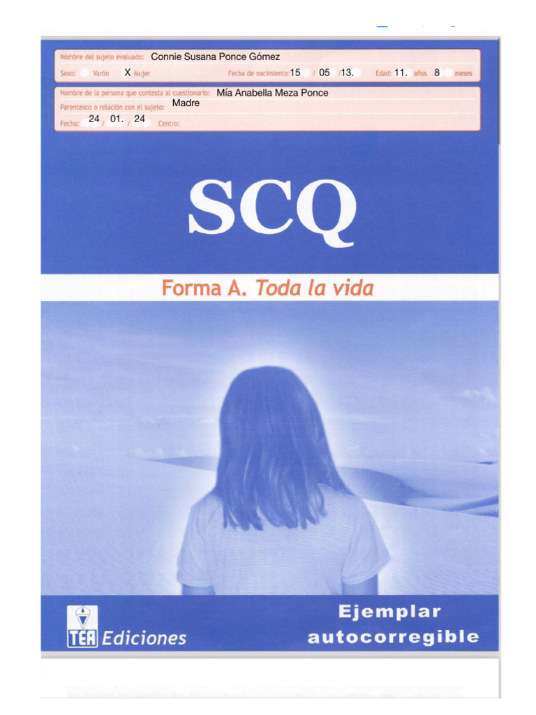 Cuestionario SCQ Forma 4 | PDF