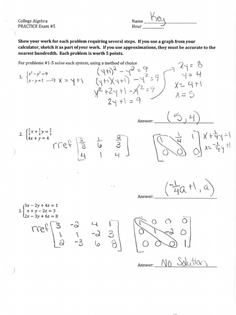 Practice Unit #5 Exam Worked Out Solutions 2025 | PDF