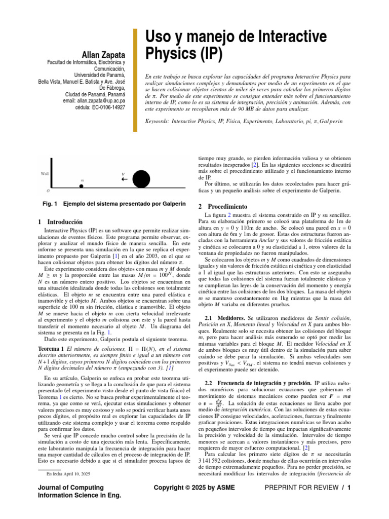 Simulación de π con Interactive Physics | PDF | Masa | Energía cinética